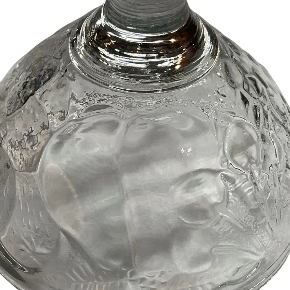 Vintage‎ French France Glass Dessert Coupe Champagne Clear Floral Embossed Set 2